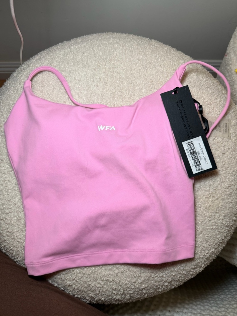 White Fox Boutique Pink Cropped Tank Top